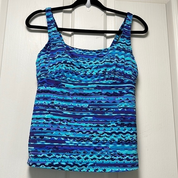 LANDS END Tankini Swim Top Teal/Purple Sz 10P - Picture 1 of 7